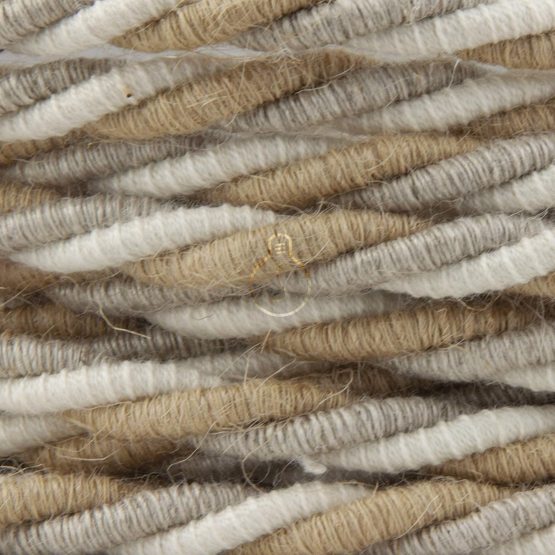 Amarcords - Textilkabel für Lampen HEU, geflochten, Jute, 5 Meter, mit Erdung 3x0,75 - Stoffkabel mi