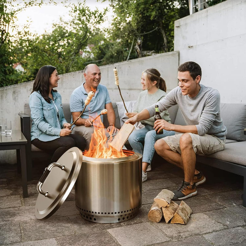 GFTIME Feuerschale Edelstahl Deckel Ø 50cm für Solo Stove Bonfire, Edelstahl-Feuerstellen-Zubehör fü