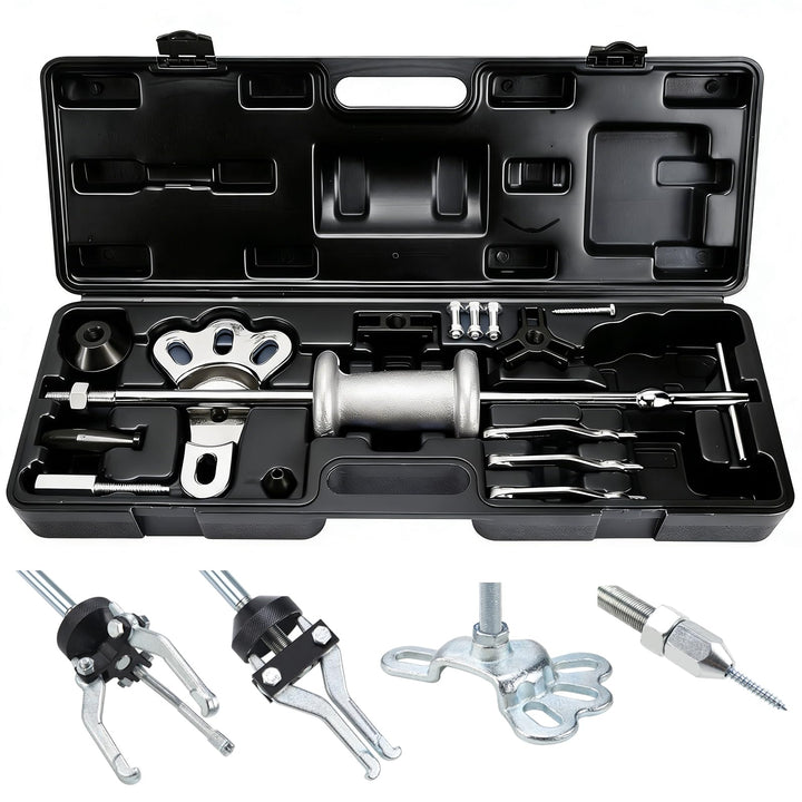 FreeTec 8-in-1 Radlager Abzieher Radnabenabzieher Gleithammer Satz, 3 Backen Lager Innenlager Auszie