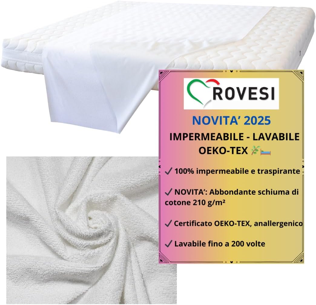 Wasserdichter Matratzenbezug ROVESI, EIN zertifiziertes Produkt Italienischer Handwerker, Äusserst s