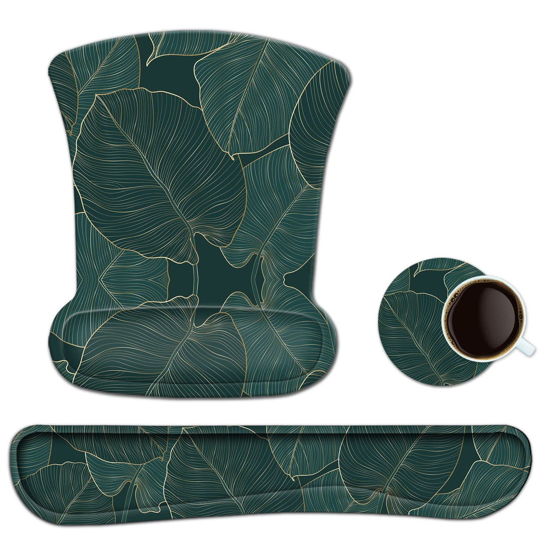 Mauspad mit Handauflage, Mauspad mit Gelkissen und Ergonomische Memory Foam Tastatur Handgelenkaufla