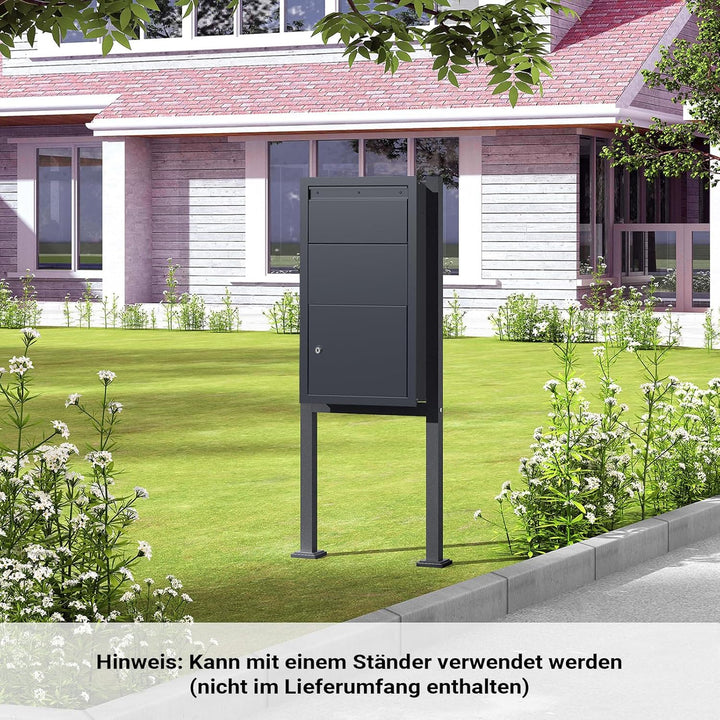 XPOtool Paketkasten Anthrazit 470 x 220 x 870 mm, Paketbox Zuhause, Private Paketannahme passend für