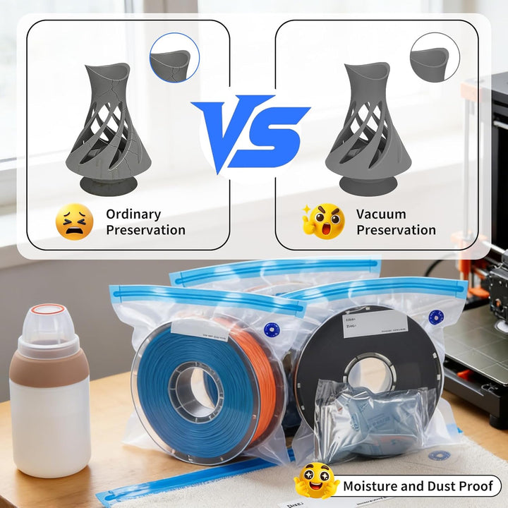 Filament Aufbewahrung Kit mit Auto Pumpe, 30 3D-Druck Filament Vakuumbeutel, 30 Trockenmittel, 6 Ver