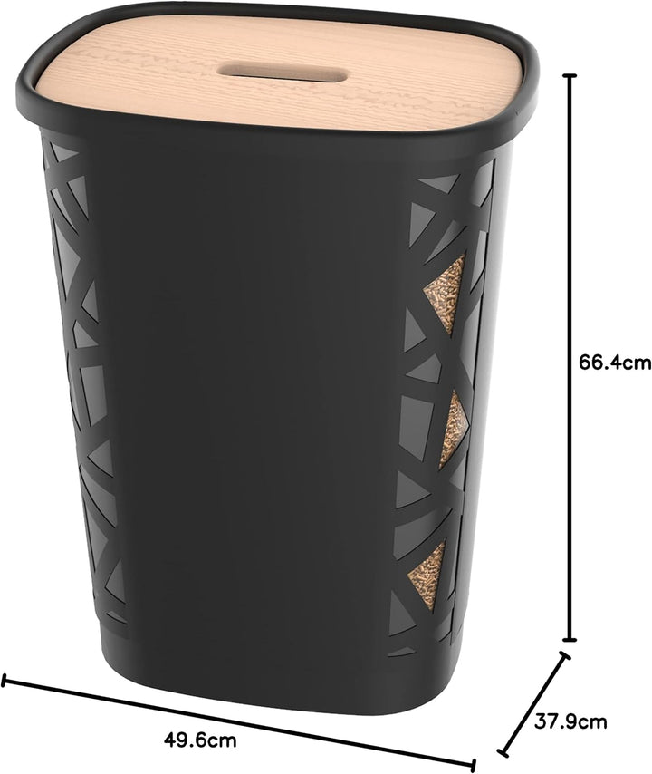 EDA - Pelletkasten Jura Montania XL mit Rollen, 70 l – für 45 kg Pellets – Schwarz, 010482 NO, 49,6
