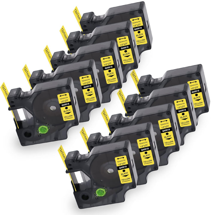 45018 12mm x 7m Kompatibel Dymo D1 Etikettenband Gelb 45018 S0720580, als Ersatz für D1 Etikettenban