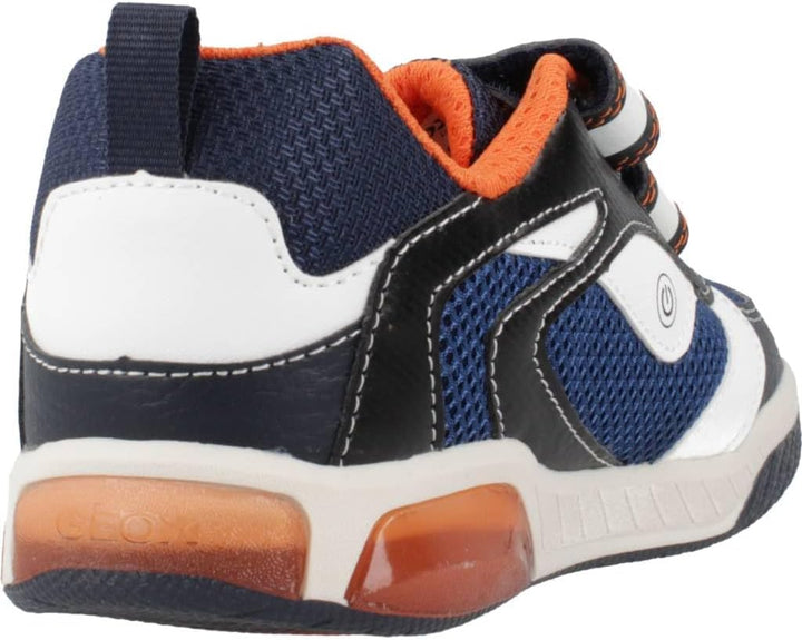 Geox Jungen J Inek Boy Sneaker 30 EU Navy Orange, 30 EU Navy Orange