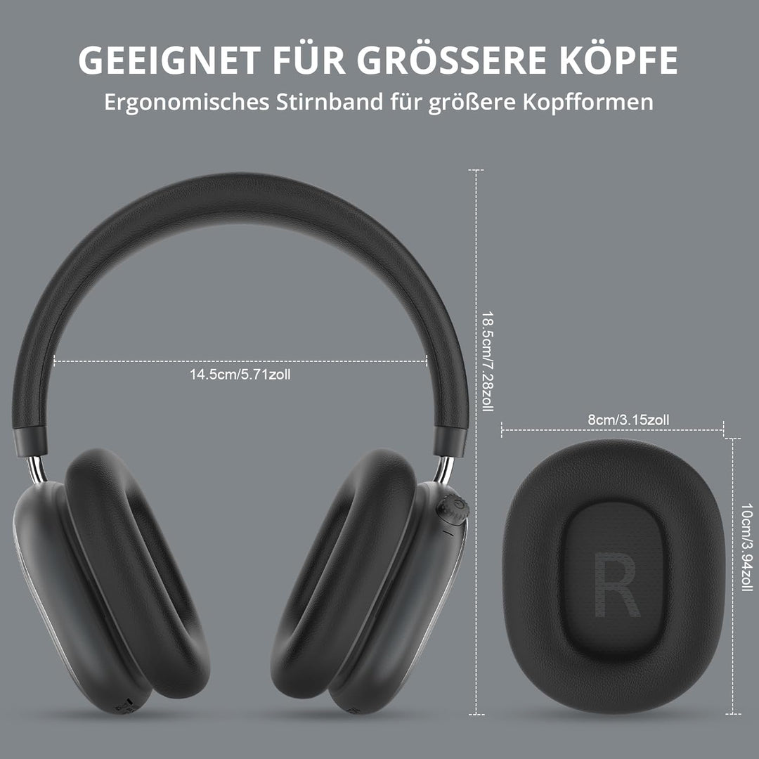 NC95 Hybrid Noise Cancelling Kopfhörer mit Drehknopf,Over-Ear Kopfhörer Kabellos Bluetooth,Transpare