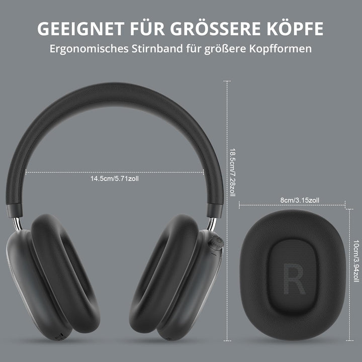 NC95 Hybrid Noise Cancelling Kopfhörer mit Drehknopf,Over-Ear Kopfhörer Kabellos Bluetooth,Transpare
