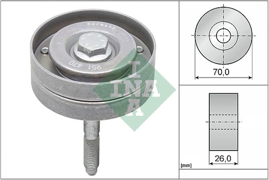 INA 532 0596 10 Umlenk-/Führungsrolle, Keilrippenriemen