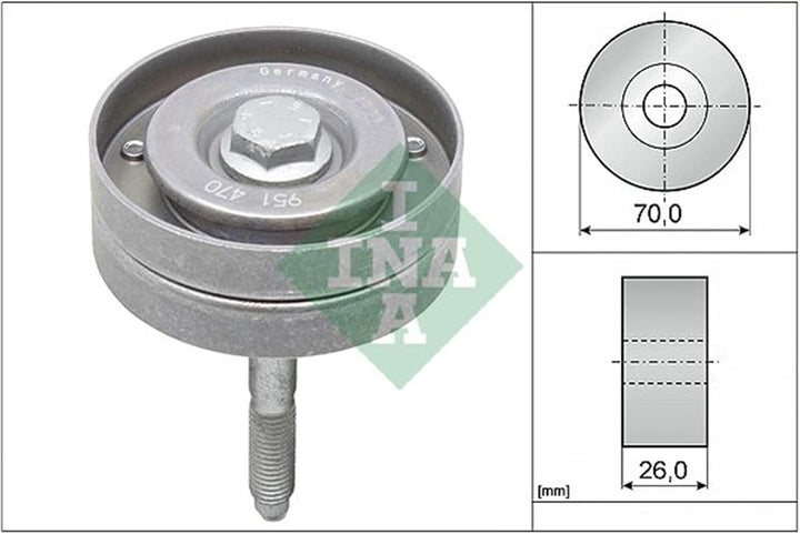 INA 532 0596 10 Umlenk-/Führungsrolle, Keilrippenriemen