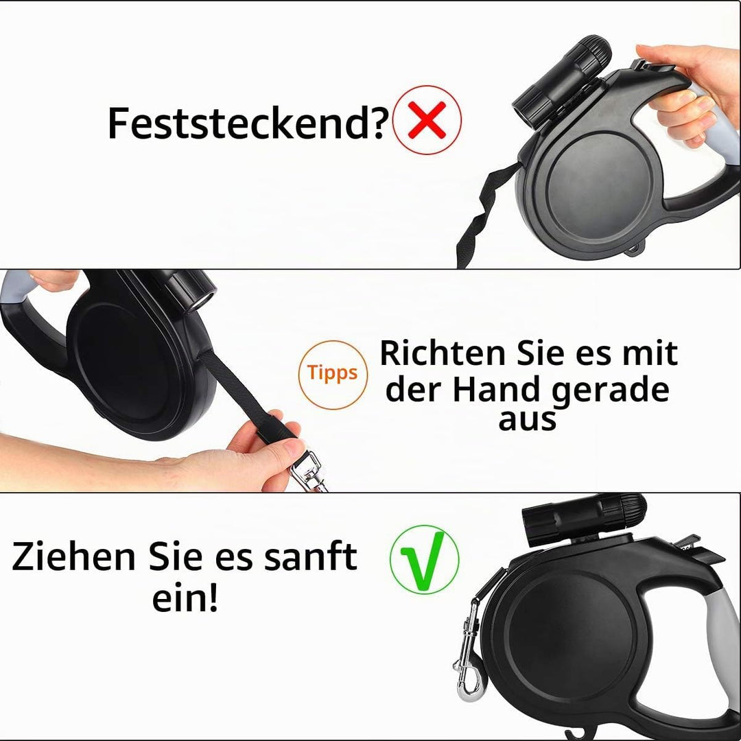 Rollleinen für Hunde, SUPERNIGHT 8M Einziehbar Hundeleine für Samll Mittelgrosse und grosse Hunde bi