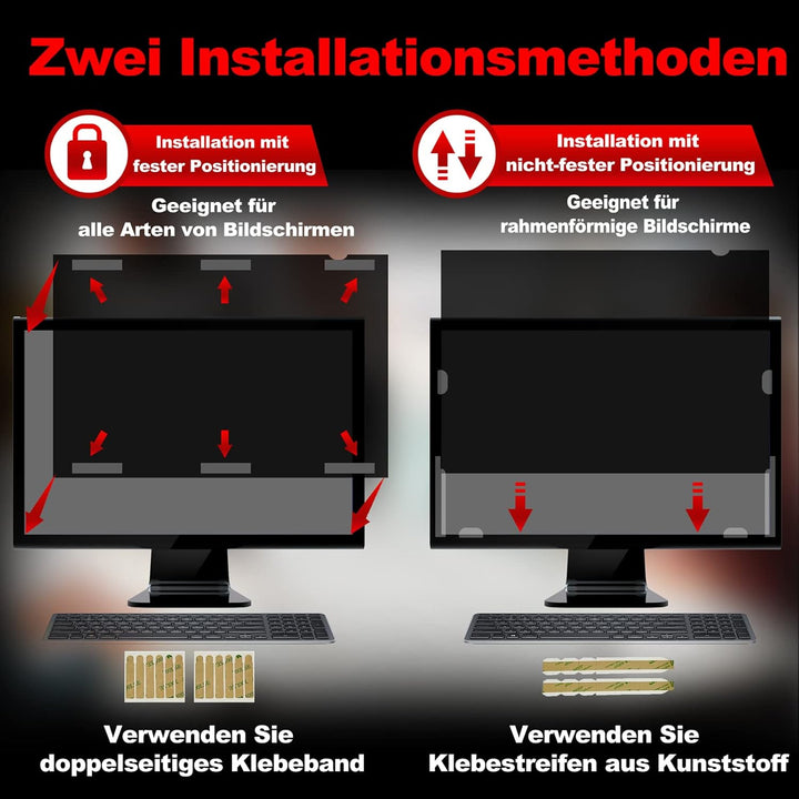 ngningo Computer Blickschutzfolie 24 Zoll für 16:9 Seitenverhältnis Monitor, Sichtschutzfolie Privat