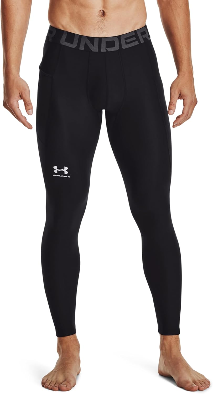 Under Armour Herren Tights HeatGear Compression Black / / White (001) XS Einfarbig, Black / / White