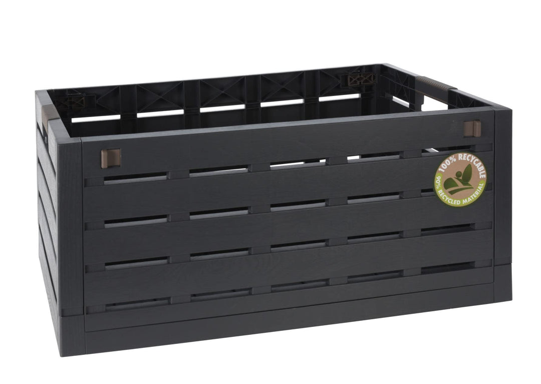 Spetebo XXL Klappbox 60 Liter anthrazit - 59 x 40 cm - Universal Faltbox in Holz Optik zu 50 kg bela