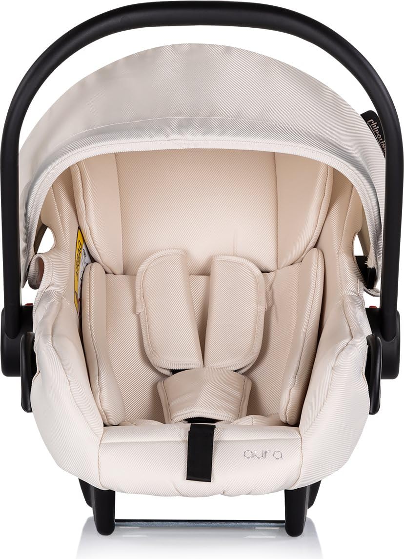 Chipolino Babyschale i-Size Aura (40-85cm) Gruppe 0+, Griff verstellbar, Gurt, Farbe:creme, creme