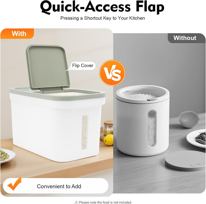 10kg Mehl Vorratsbehälter für Lebensmittel, Reisbehälter Behälter Insektensicher zur Aufbewahrung vo