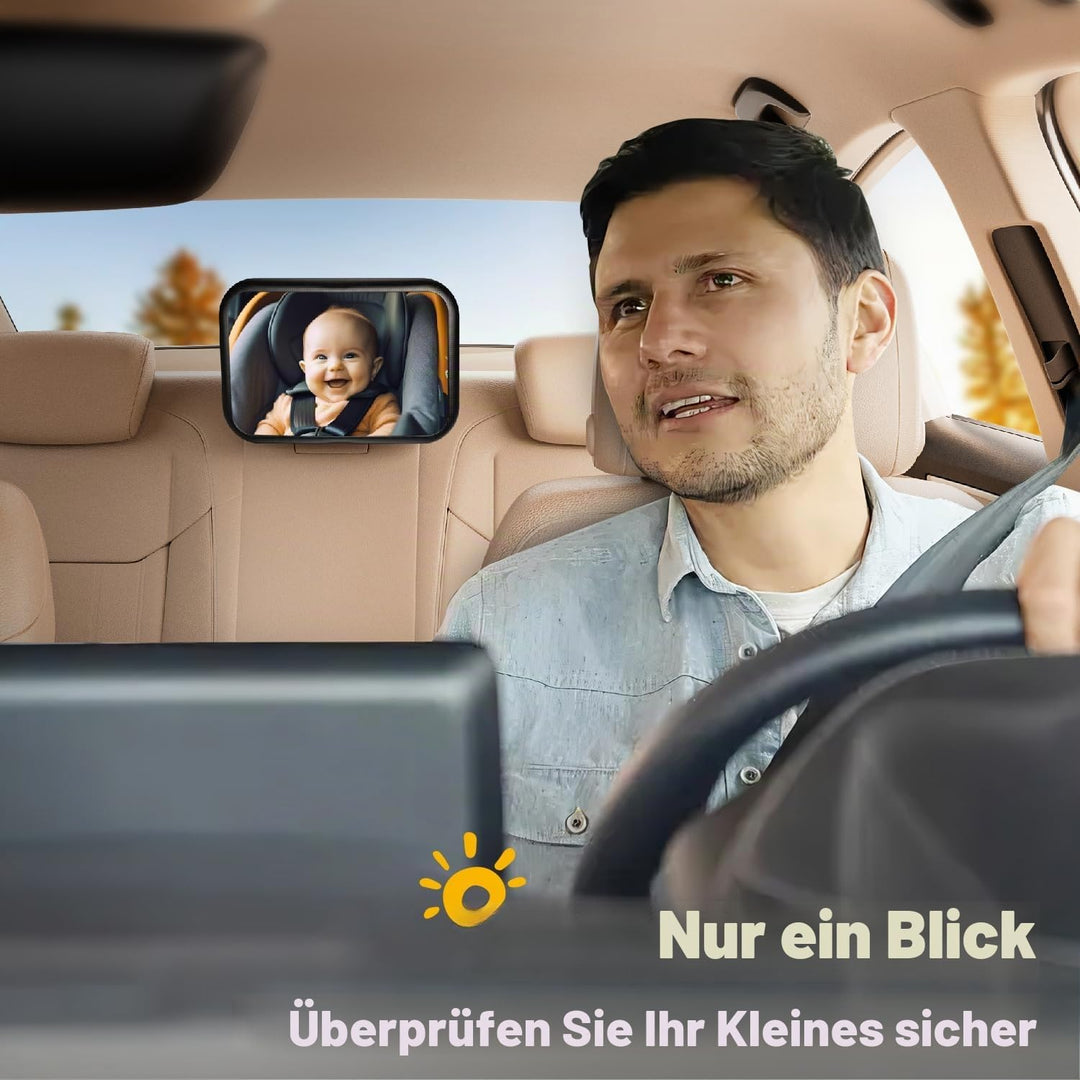 Spiegel Auto Baby Rückbank Rueckspiegel - Autospiegel Baby Rücksitz mit Haken Clip, 100% Bruchsicher