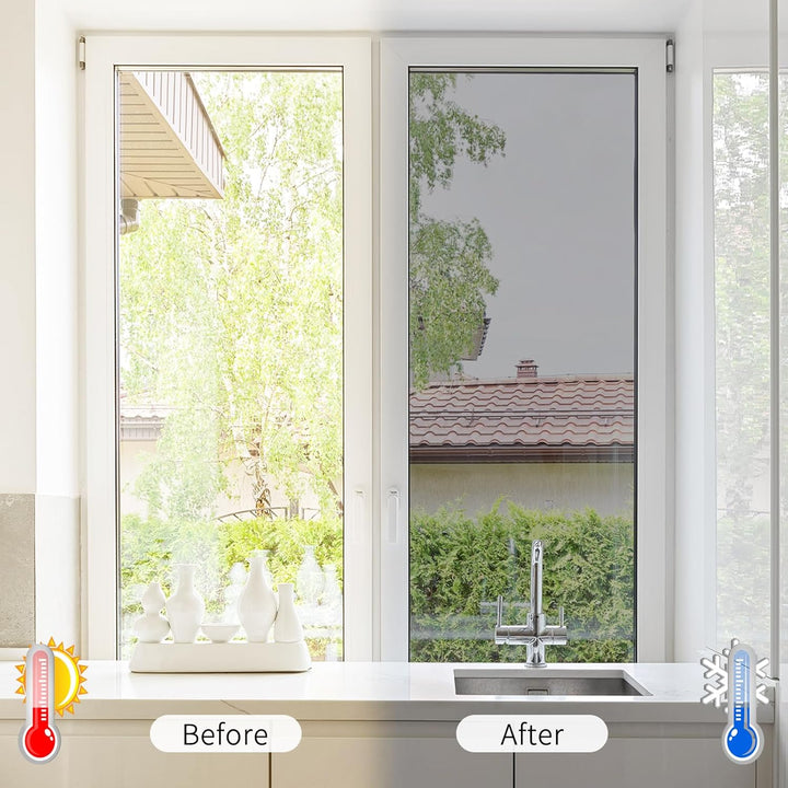 CHEIGHY Fensterfolie Sichtschutz Spiegelfolie Statisch Haftend Privatsphäre Tönungsfolie Fenster Ver