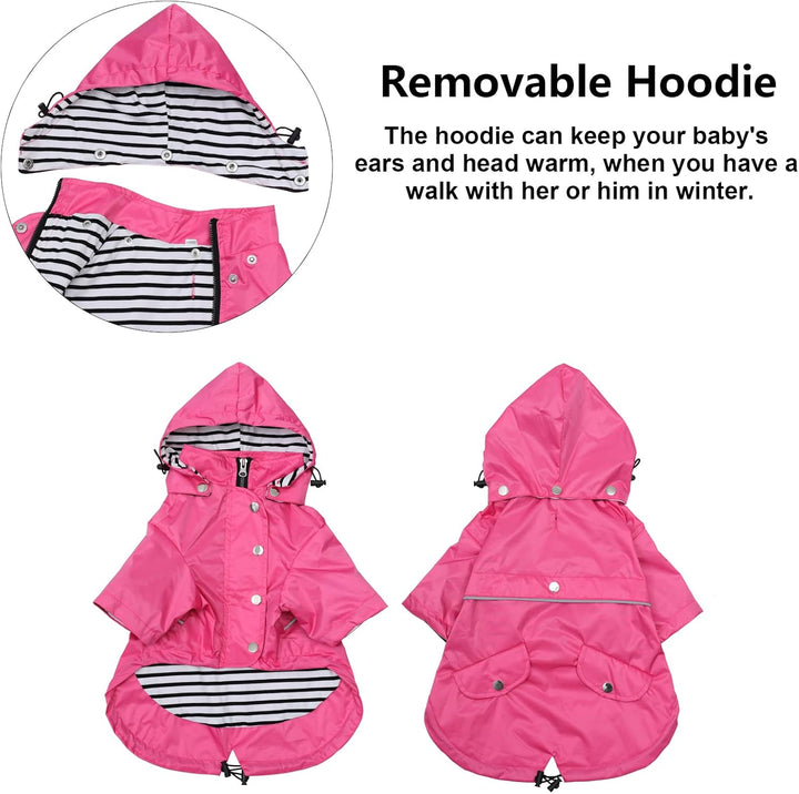 Pethiy Premium Hunde Regenmantel,Regenjacken für Hunde,wasserdicht Hundemantel mit Reissverschluss,H