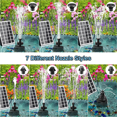 SZMP Solar Springbrunnen für aussen 2023 Upgraded,3.5W Solar Teichpumpe mit 8 DIY Effekte,16.4ft Net
