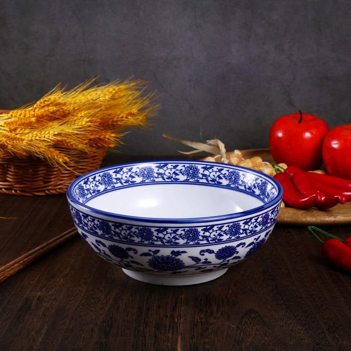 BESTonZON Keramik Suppensch¨¹ssel Nudelschale Asiatische Ramen Sch¨¹ssel Blau 8 Zoll Chinesische Sti