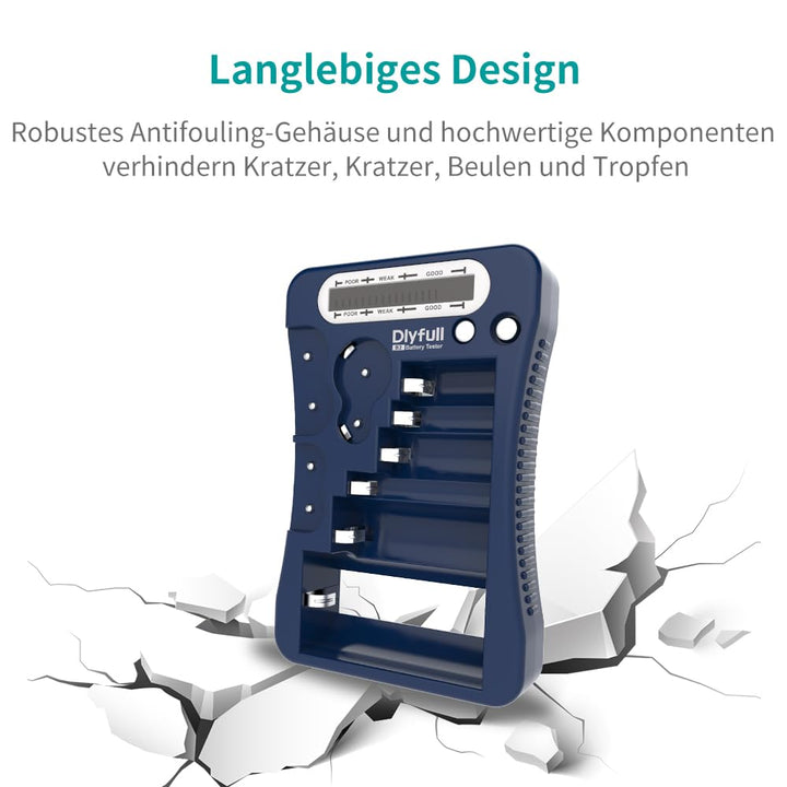 Dlyfull LCD Universal Batterietester für AA AAA C D 9V Digitaler Testgerät für CR123A CR2 CRV3 2CR5
