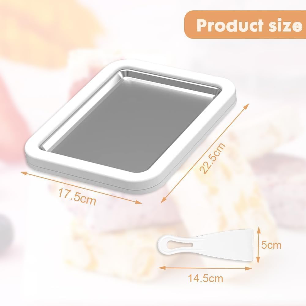 Eisplatte Zum Eis Machen, Roller Maker Pan mit 2 Spateln, Rolled Ice Cream Maker Eis Selber Machen D