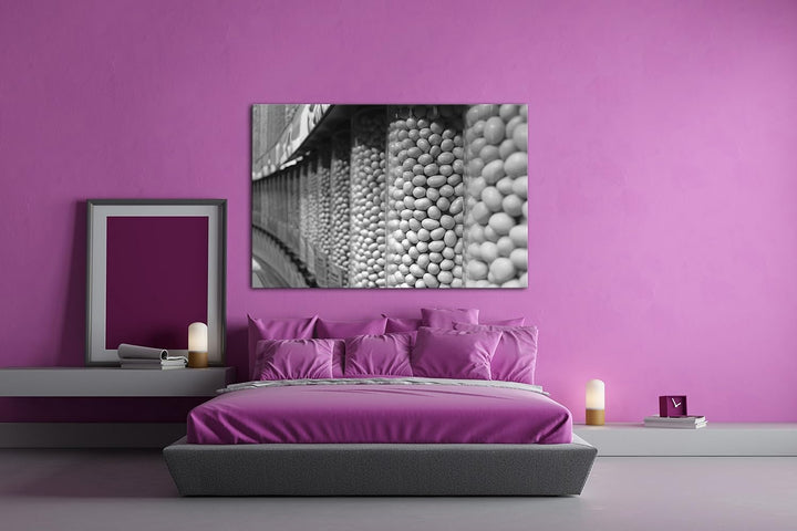 deyoli haufenweise köstliche Süssigkeiten Effekt: Schwarz/Weiss im Format: 80x60 als Leinwandbild, M