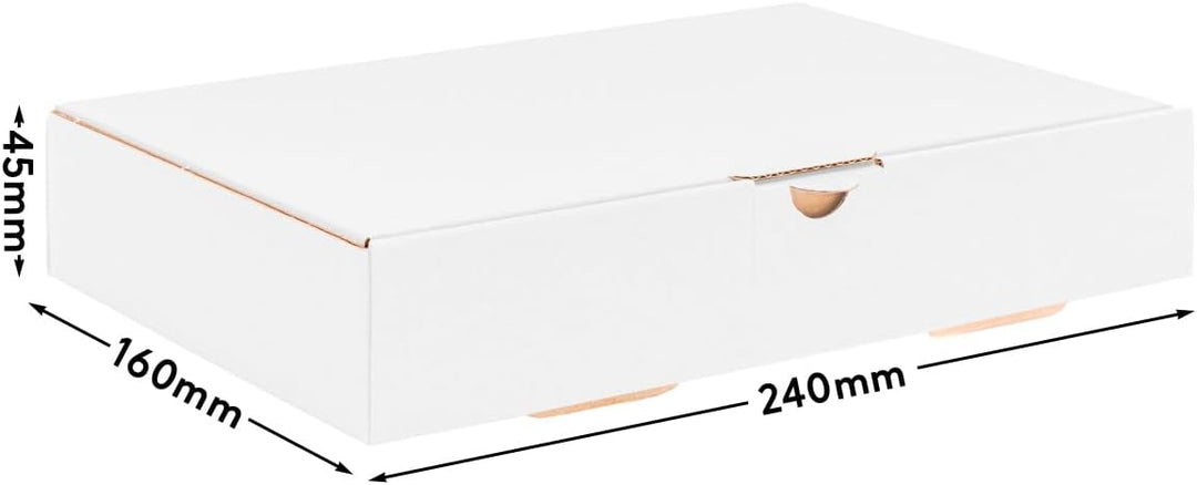 500 x Maxibriefkartons 240 x 160 x 45 mm Weiss - Marken-Qualität von OfficeKing®