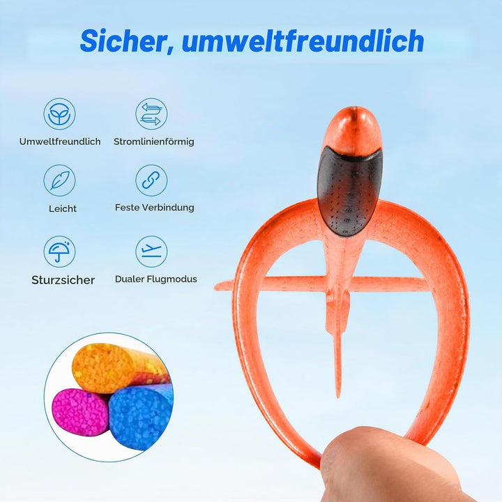 Hoiloie XXL 4 Stücke 44cm Styroporflieger Kinder,Flieger Styropor Flugzeug Styropor Kinder,Wurfgleit