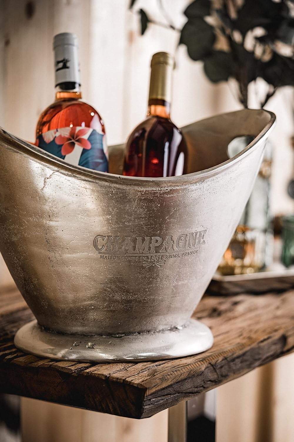 MichaelNoll Champagnerkühler Champagnerschale Flaschenkühler Sektkühler Weinkühler aus Metall, Party