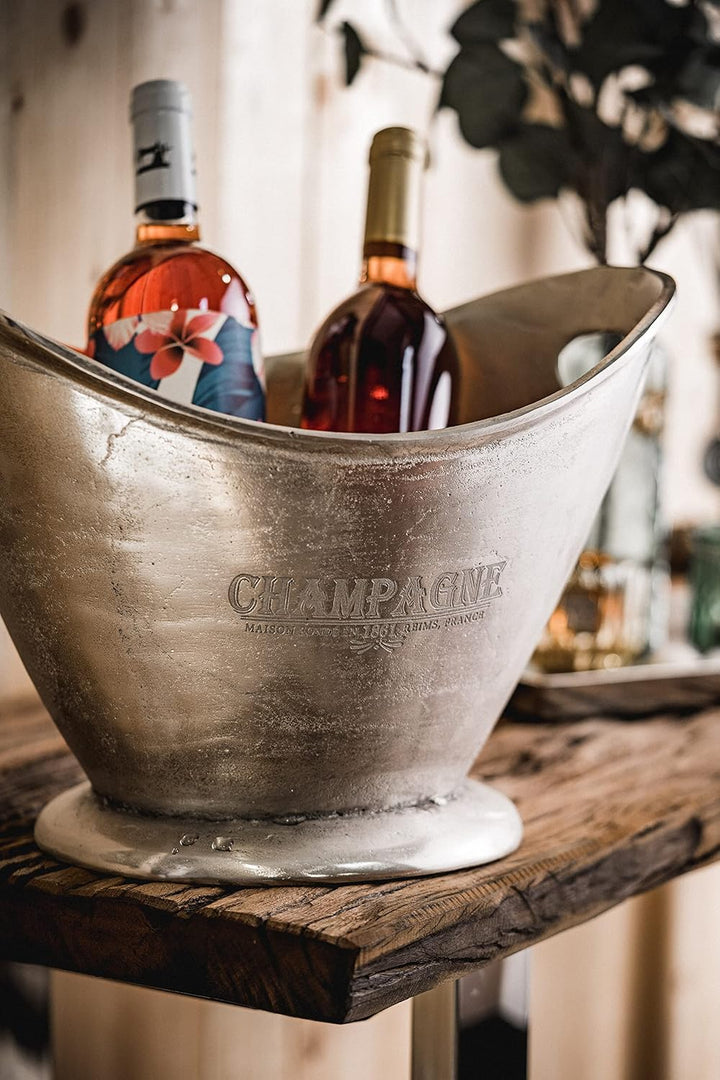MichaelNoll Champagnerkühler Champagnerschale Flaschenkühler Sektkühler Weinkühler aus Metall, Party