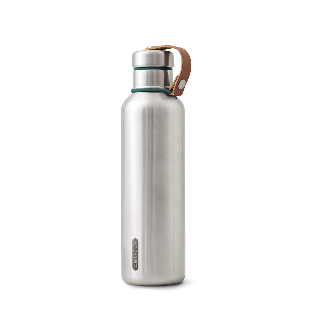 black+blum Isolierte Wasserflasche Gross - Ozean, 750 ml Thermoflasche, Edelstahl/VeganLeder, L, 2 7