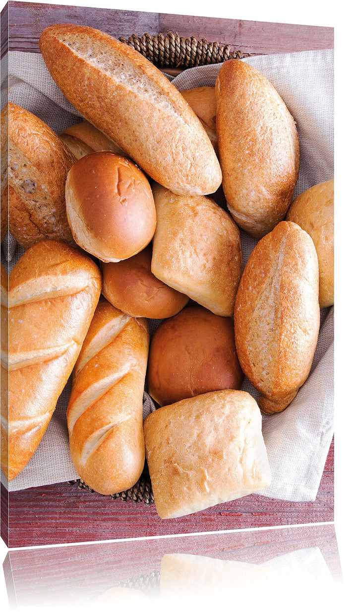 Pixxprint Brot Frühstück als Leinwandbild/Grösse: 100x70 / Wandbild/Kunstdruck/fertig bespannt, 100x