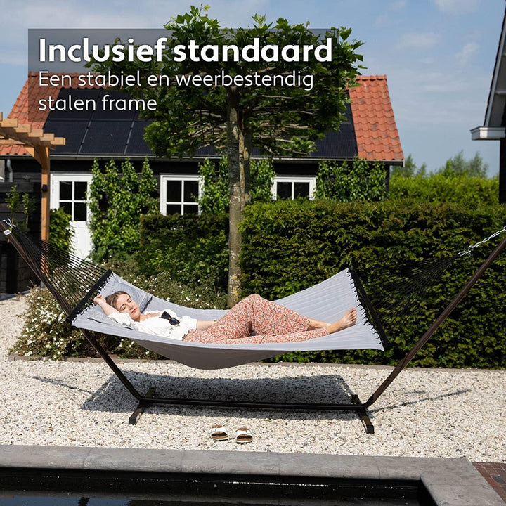 VITA5 Hängematte Outdoor - Hängematte mit Gestell für den Garten, Pool & Balkon - Grosszügige Hängem