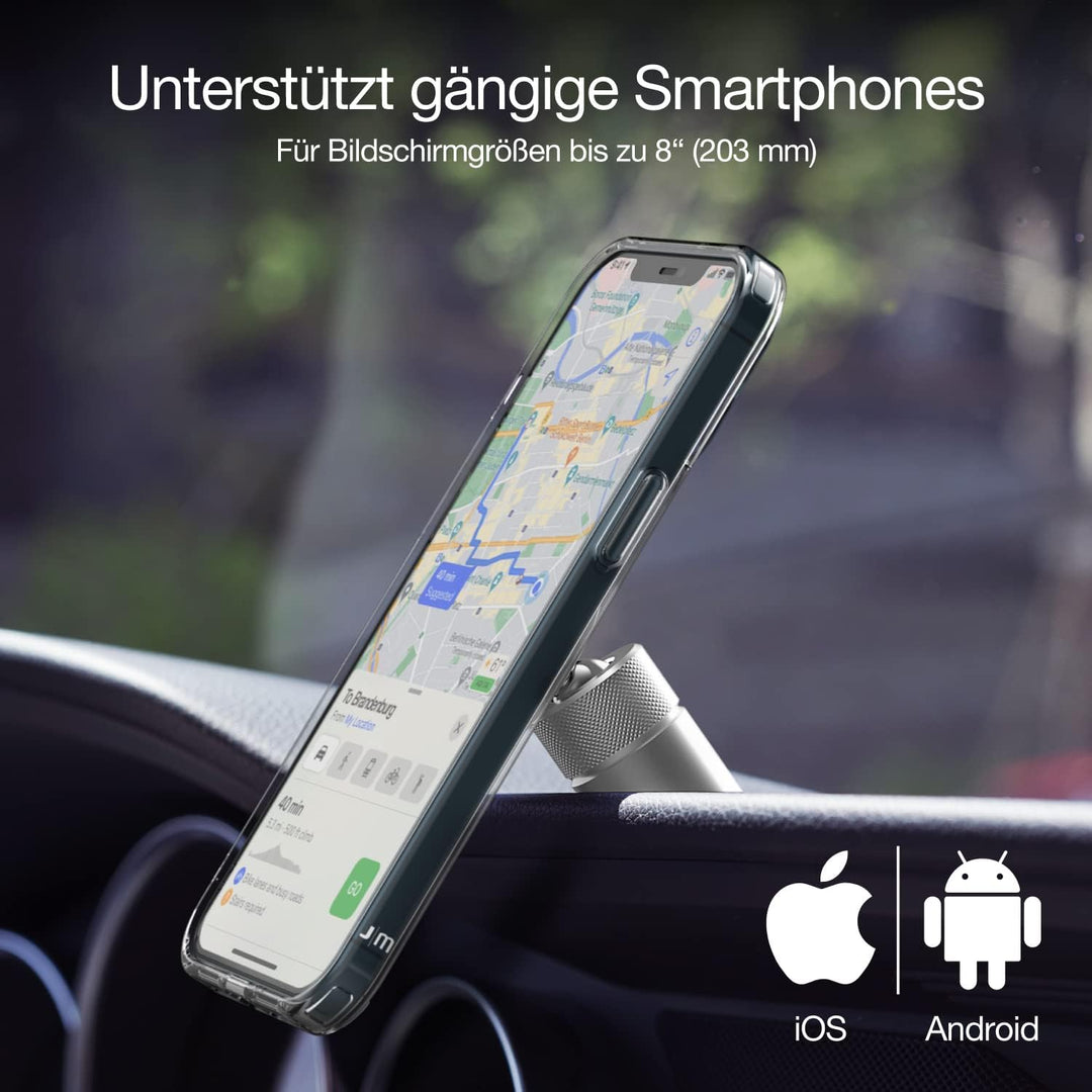 Just Mobile AluDisc Go I Multi-Winkel Handy Autohalterung I Magnetischer Smartphone Halter kompatibe
