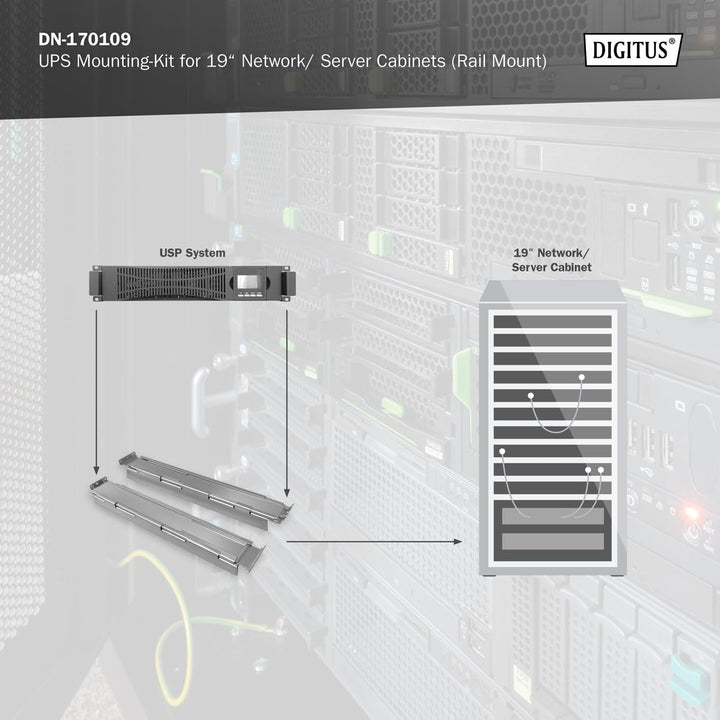 DIGITUS USV-Montage-Kit für 19" Netzwerk/Serverschränke (Profilschiene)