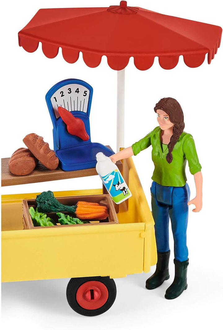 SCHLEICH 42528 Mobiler Farm Stand, ab 3 Jahren, Farm World - Spielset, 21 Teile Single Standardverpa