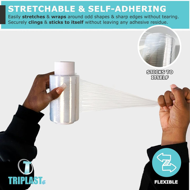 triplast 100 mm x 150 m mini Schrumpffolie für Paletten, transparent (20 Stück)