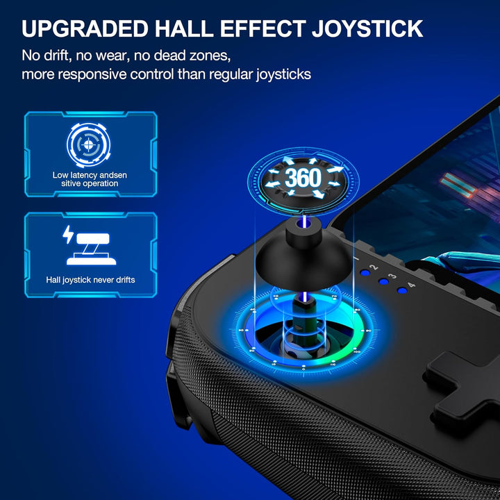 HASACOOL Handy Controller für iPhone, Smartphone Controller für Android mit Hall Effect Joystick, Bl