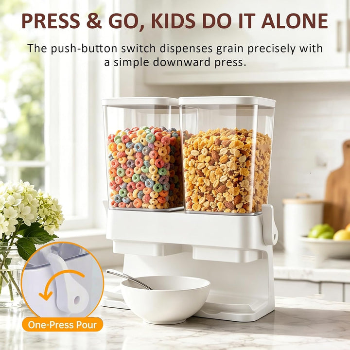 Müslispender 2er Pack - Cereal Dispenser 3L Luftdicht - Cornflakes Spender Doppel - Frühstücksflocke