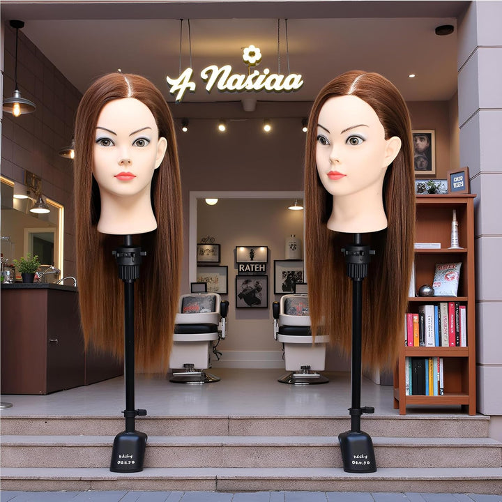 Mannequin-Kopf, 80% Echthaar, 45,7-50,8 cm, Trainingskopf, Kosmetologie, Puppenkopf, Übungskopf für