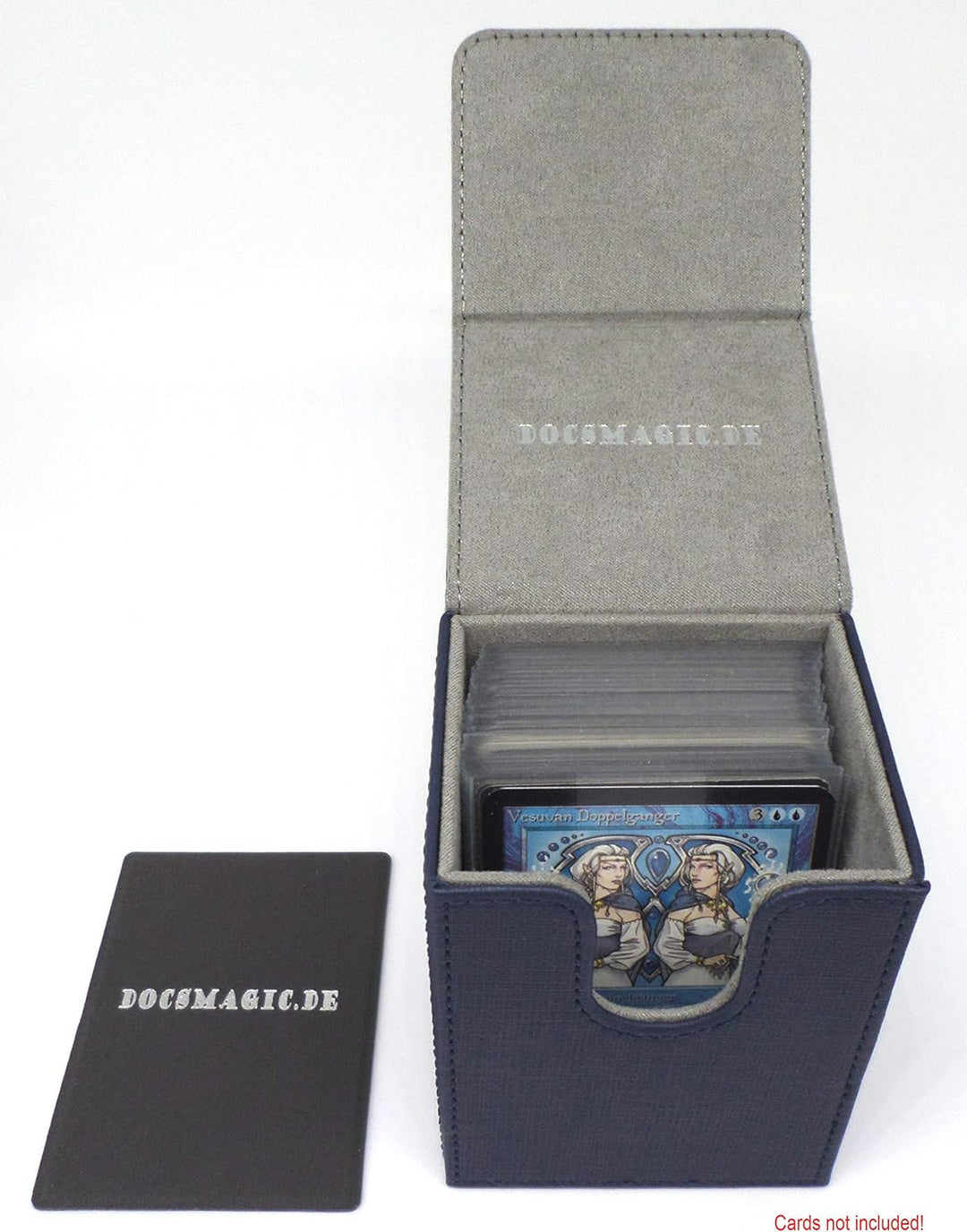 docsmagic.de Premium Magnetic Tray Long Box Dark Blue Small + 2 Flip Boxes - Dunkelblau Small + 2 Fl