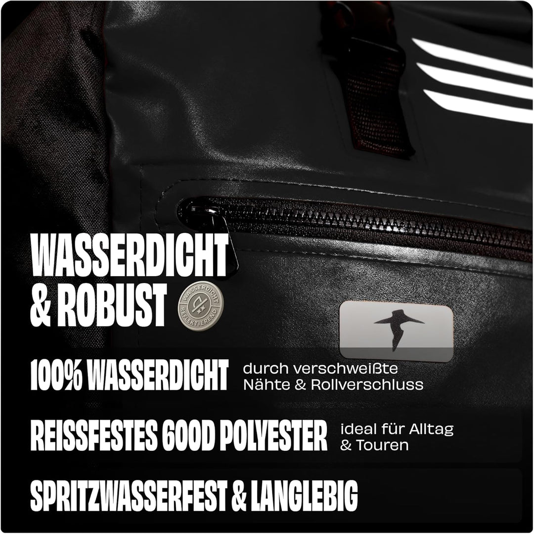 Red Loon Kurier Rucksack Courier Bag Kuriertasche LKW-Plane Backpack Kurierrucksack Schwarz, Schwarz