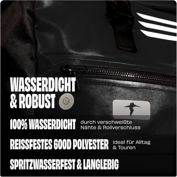 Red Loon Kurier Rucksack Courier Bag Kuriertasche LKW-Plane Backpack Kurierrucksack Schwarz, Schwarz