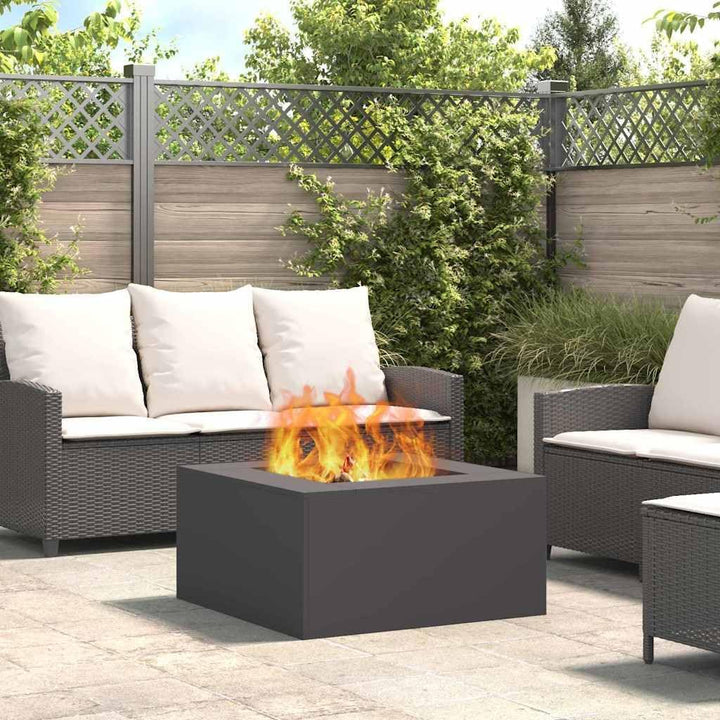 vidaXL Feuerplatz Schwarz 80 x 80 x 40 cm Kaltgewalzter Stahl, Garten und Terrasse, moderner Feuerko