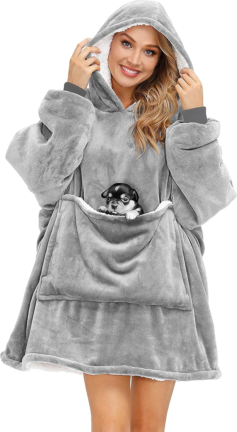Yutdeng Sweatshirt Hoodie Oversize Damen Kapuzenpullover Decke Hoodie Super Weich Pulloverdecke Herr