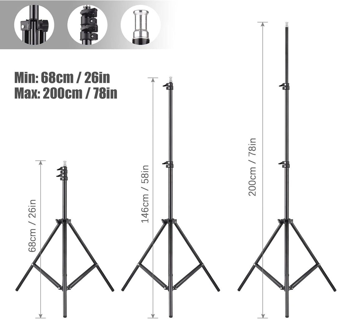 Softbox Set Fotostudio, Andoer 50×70cm Softbox mit 2 m Lichtstativ, Professionelle Fotografie E27-So