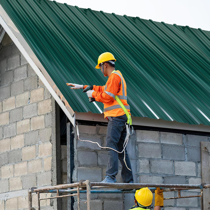 ISOISL Trapezblech Dachplatten Set Grün – 12 verzinkte Wellblechplatten, 0,25 mm dick, 7 m² Gesamtfl