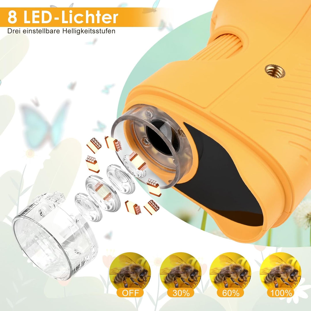 Mikroskop für Kinder 1000X 4K Digitales Mikroskop für Kinder mit 1080P HD 2,4″ IPS-Display & 8 LED,